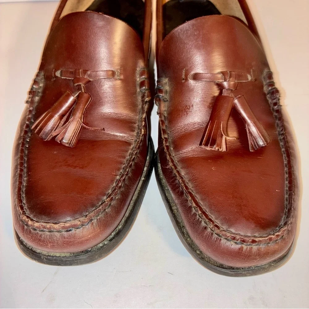 Florsheim Royal Imperial Burgundy Tassel Loafers Oxblood Men’s Size 9D Vtg